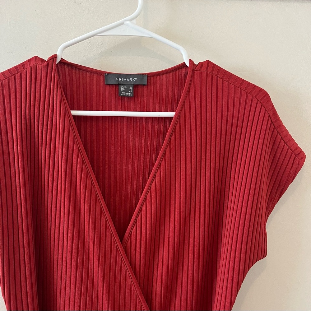 Primark burnt red ribbed jumpsuit